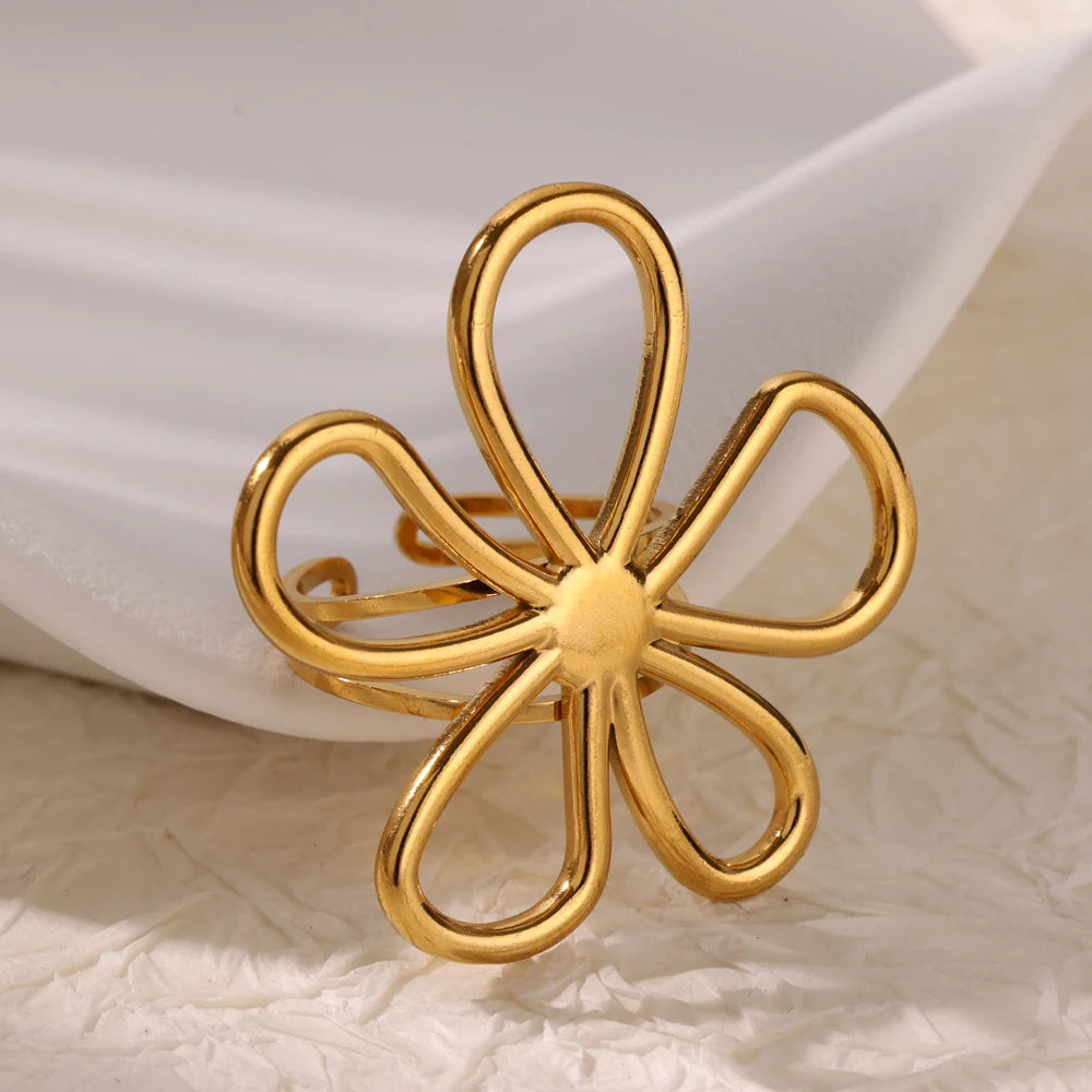 Bague Fleur Inoxydable – Design Floral Tendance 💍