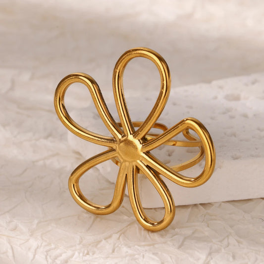 Bague Fleur Inoxydable – Design Floral Tendance 💍