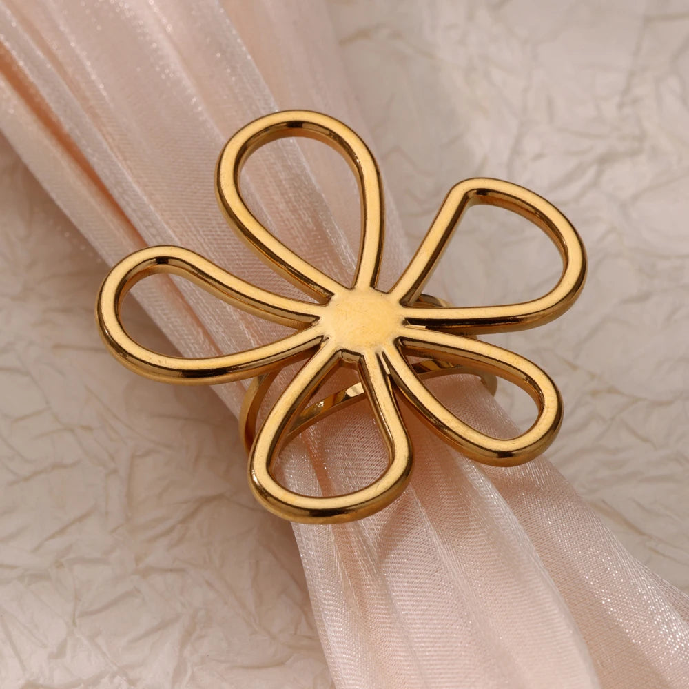 Bague Fleur Inoxydable – Design Floral Tendance 💍